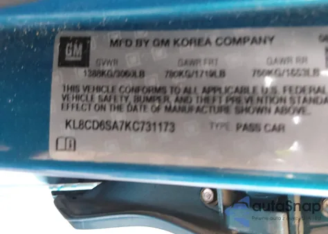 2019 Chevrolet Spark 1Lt Cvt from USA, damaged, VIN KL8CD6SA7KC731173